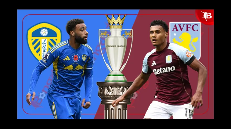 Cầu thủ Aston Villa và Leeds đối đầu trên sân cỏ