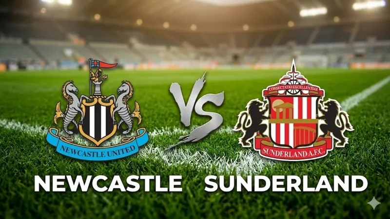 Cầu thủ Newcastle chạy nhanh để tranh bóng khỏi Sunderland